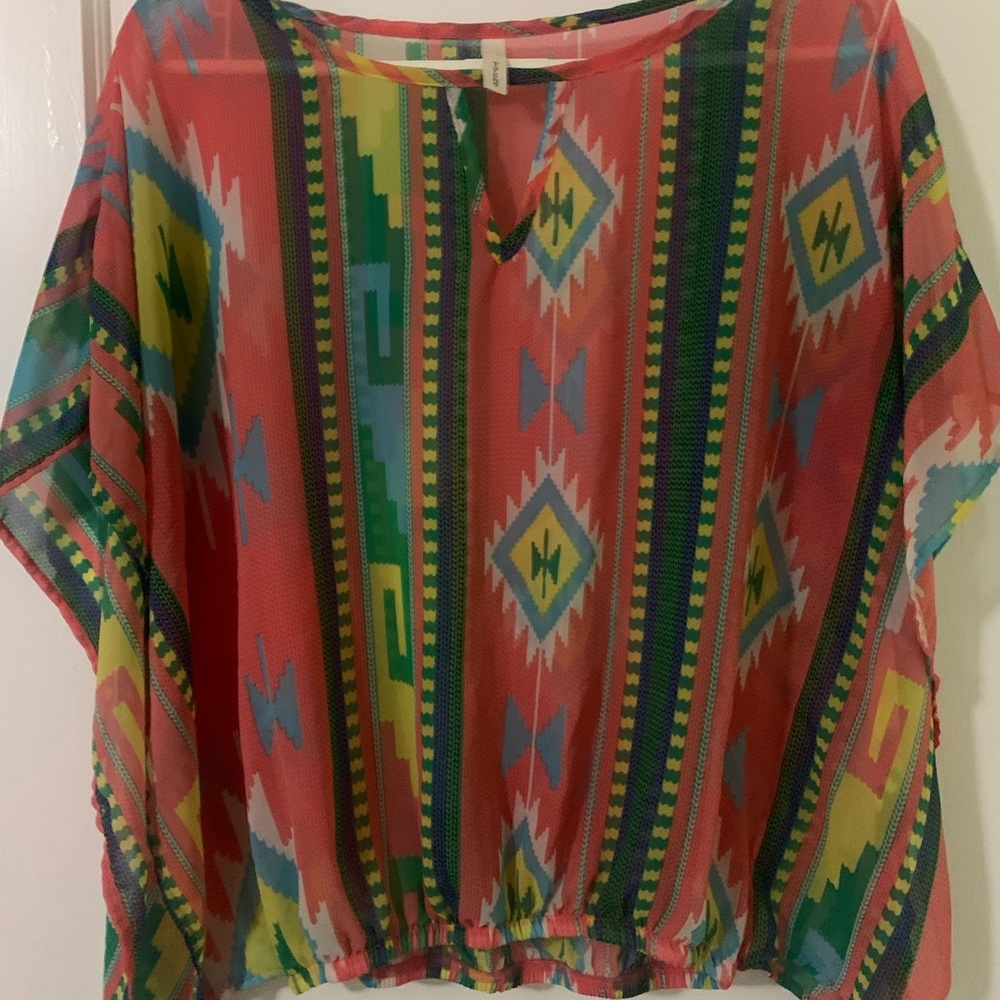 Colorful light flowy blouse